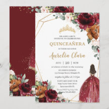 Quinceañera Burgundy Blush Rust BlumenPrinzessin