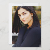 Quinceanera Burgundy Floral Glitzer Dress Foto Einladung (Rückseite)