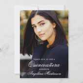 Quinceanera Burgundy Floral Gold Glitzer Foto Einladung (Vorderseite)