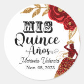 Quinceanera Burgundy Gold Cowgirl Sticker (Vorderseite)