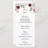 Quinceanera burgundy Menü Vorlage (Vorne/Hinten)