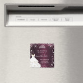 Quinceanera burgundy rosa Kleid Save the Date Magnet (In Situ (Geschirrspüler))