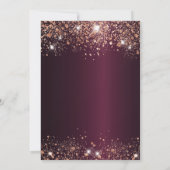 Quinceanera burgundy Rose gold Dankeschön Karte (Rückseite)