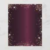 Quinceanera burgundy Rose gold tiara Einladung Flyer (Hinten)