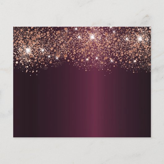 Quinceanera burgundy Rose Goldbudget rett Datum Flyer (Hinten)