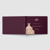 Quinceanera burgundy Rose Goldkleid tiara Name Gästebuch (Voll)