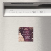 Quinceanera burgundy tiara Kleid Save the Date Magnet (In Situ (Geschirrspüler))