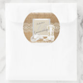Quinceanera Burlap Lace Cowgirl Runder Aufkleber (Tasche)