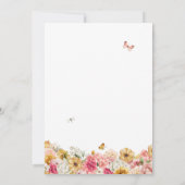 Quinceanera Butterfly Blush Pink & Yellow Floral Einladung (Rückseite)