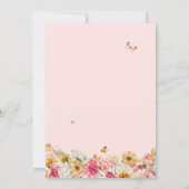 Quinceanera Butterfly Blush Pink & Yellow Floral Einladung (Rückseite)