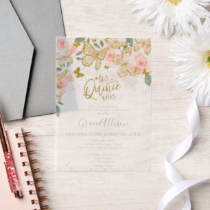 Quinceanera Butterfly Einladung Spanisch Aufnahme