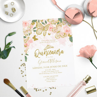Quinceanera Butterfly Einladung Spanisch Aufnahme