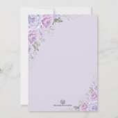 Quinceañera Butterfly Lila Lilac Silver Floral Einladung (Rückseite)