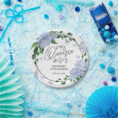 Quinceanera Butterflys Dusty Blue Gown Pappteller (Party)