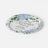 Quinceanera Butterflys Dusty Blue Gown Pappteller (Schrägansicht)