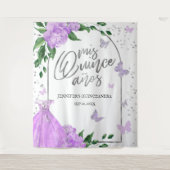 Quinceanera Butterflys Lavender Gown Hintergrund Wandteppich (Vorderseite)