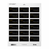Quinceanera Celebration Gold Address Label Adressaufkleber (Vorne)