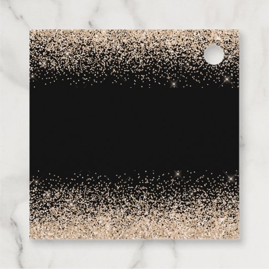 Quinceanera Champagne Weißes Kleid Imitate Glitzer Geschenkanhänger (Rückseite)