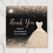 Quinceanera Champagne Weißes Kleid Imitate Glitzer Geschenkanhänger (Vorderseite)