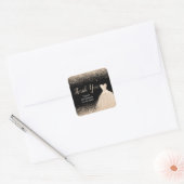 Quinceanera Champagne Weißes Kleid Imitate Glitzer Quadratischer Aufkleber (Umschlag)