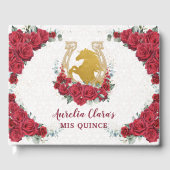 QUINCEAÑERA Charro Rote Rosen Blumenauß Gästebuch (Vorderseite)