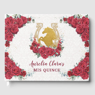QUINCEAÑERA Charro Rote Rosen Blumenauß Gästebuch