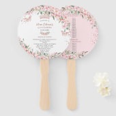 Quinceañera Cheroms Rose Gold Programm Fächer (Vorne und Hinten)