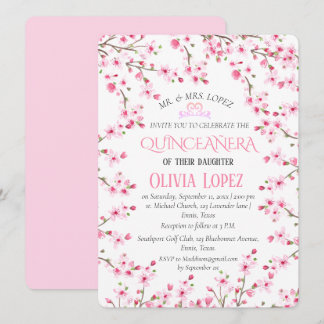 Quinceañera Cherry Blossom Floral 15. Geburtstag Einladung
