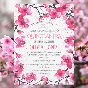 Quinceañera Cherry Blossom Floral 15. Geburtstag Einladung