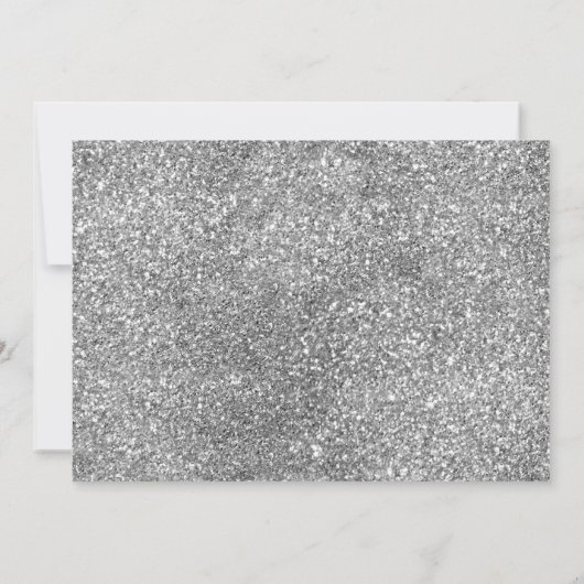 Quinceanera Chic Red Silver Dress Glitzer Party Einladung (Rückseite)