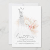 Quinceañera Chic Silver Pampas Grass 15. Geburtsta Einladung (Vorderseite)