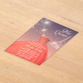 Quinceañera Coral Dress Eiffel Tower Acryleinladungen (Ablage )