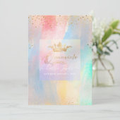 Quinceanera Cotton Candy Watercolor Brushstrokes Einladung (Stehend Vorderseite)
