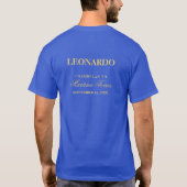 Quinceanera Court Royal Blue Gold Custom Chambelan T-Shirt (Rückseite)
