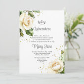 Quinceanera Crown Spanisches Party Einladung (Stehend Vorderseite)