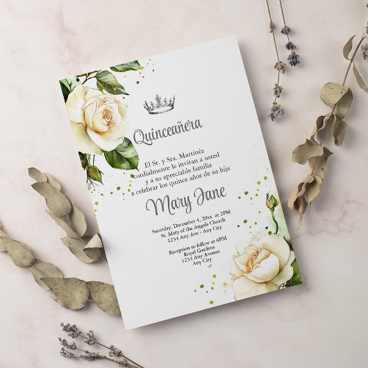 Quinceanera Crown Spanisches Party Einladung