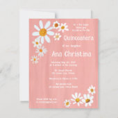 Quinceañera Daisy Bouquet Handpainted Custom Foto Einladung (Rückseite)