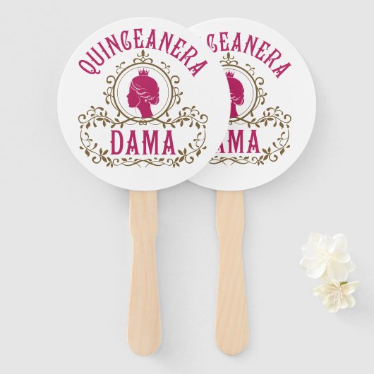 Quinceanera Dama Fächer (Vorne und Hinten)
