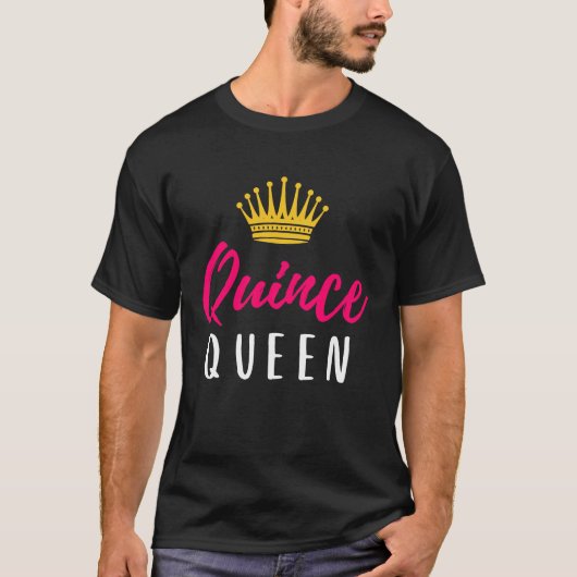 Quinceanera Damas Pink Womens Crown Thema Party Qu T-Shirt (Vorderseite)