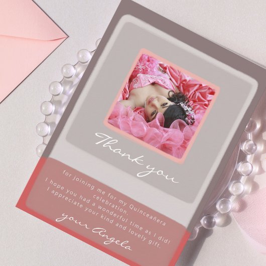 Quinceañera danke Ihnen Karte mit Foto