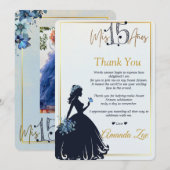 Quinceañera Danke Karte (Vorne/Hinten)