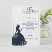 Quinceañera Danke Karte (Stehend Vorderseite)