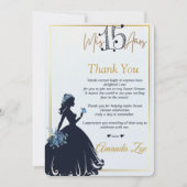 Quinceañera Danke Karte (Vorderseite)