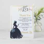 Quinceañera Danke Karte (Stehend Vorderseite)
