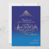 Quinceañera danke Karte Vorlage (Rückseite)