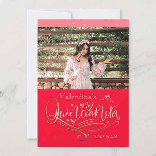 Quinceañera danke Karte Vorlage (Vorderseite)