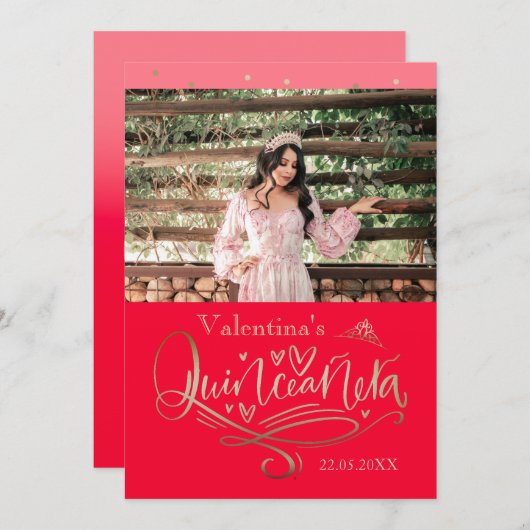 Quinceañera danke Karte Vorlage (Vorne/Hinten)