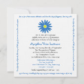 Quinceanera Delightful Daisy Message Text Blau Einladung (Vorderseite)