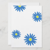 Quinceanera Delightful Daisy Message Text Blau Einladung (Rückseite)