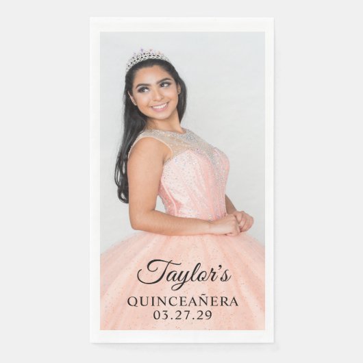 Quinceanera Dress Foto Serviette (Vorderseite)